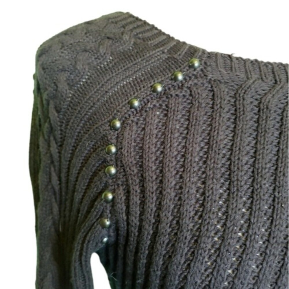 Philosophy Dark Brown Studded Sweater - M - Picture 7 of 10